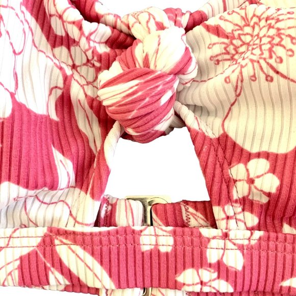 Xhilaration Juniors Pink White Floral Knot Camisole Top Bathing Swim S M XL D/DD - Picture 4 of 12